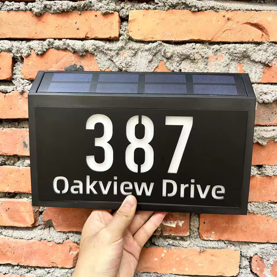 Custom House Sign Solar