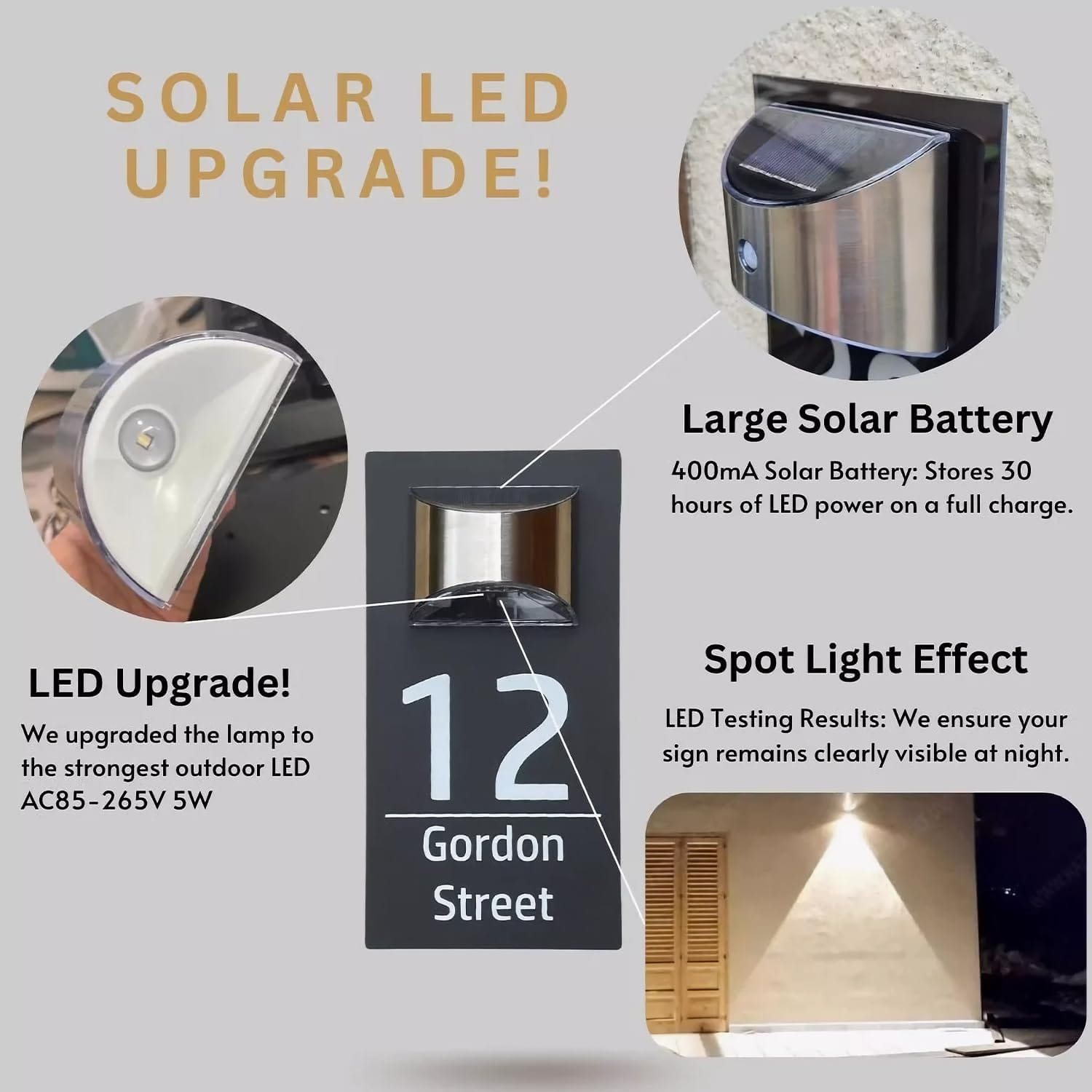 Personalized Solar House Number
