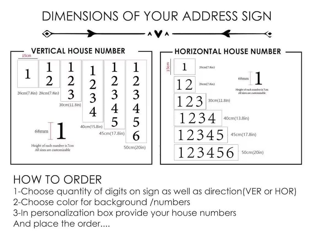 Custom Modern House Number Sign Matte