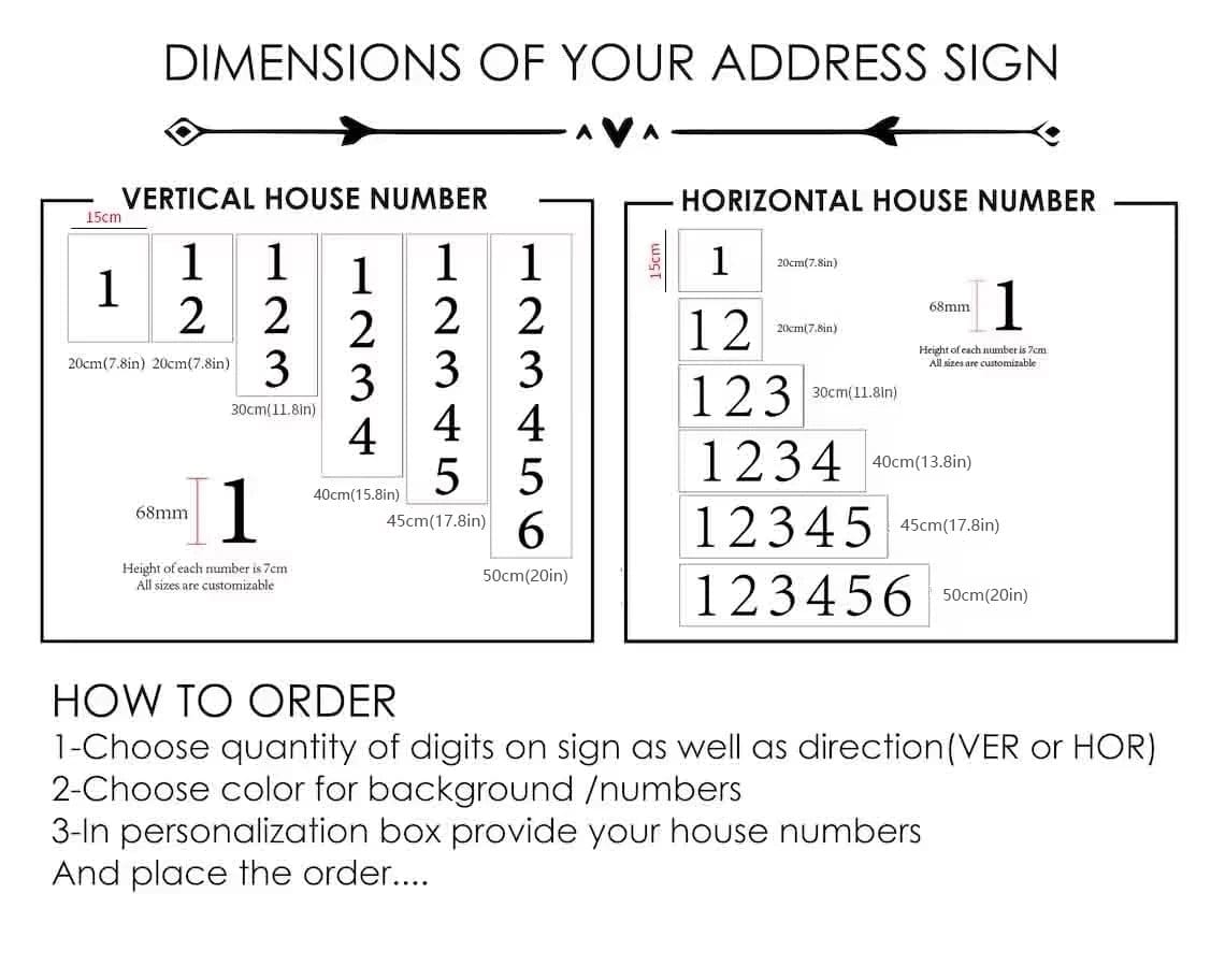 Custom Modern House Number Sign Matte